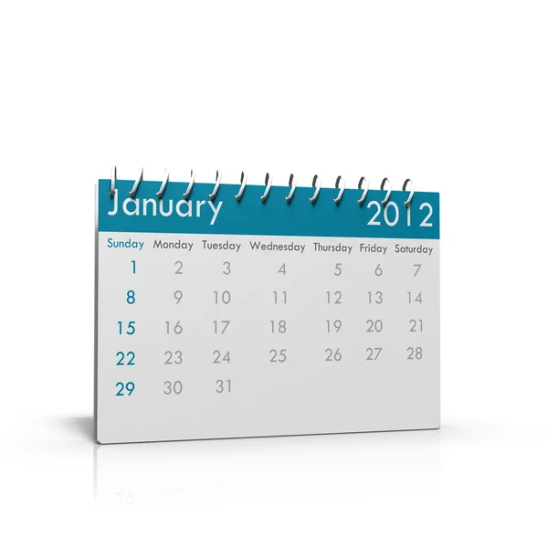 Calendario mensual para el año 2012 — Stockfoto