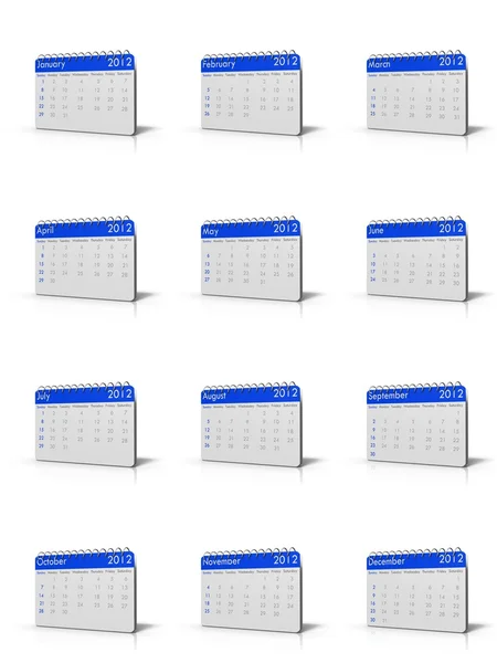 Maandelijkse kalender van 2012 — Stockfoto