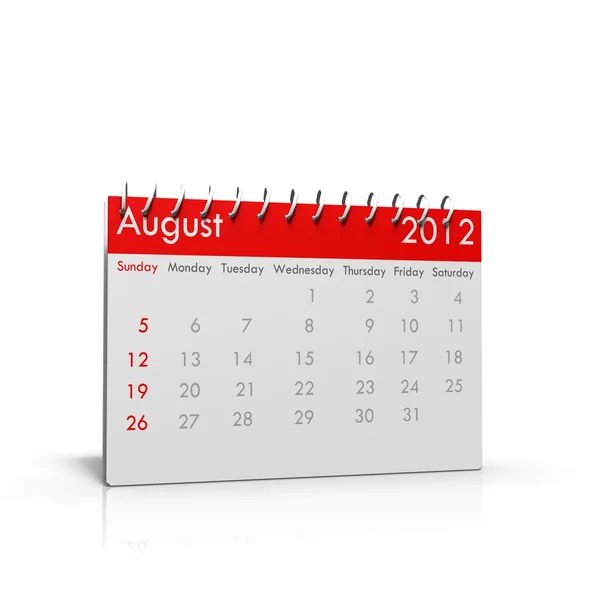 Calendario mensual para el año 2012 — Stockfoto