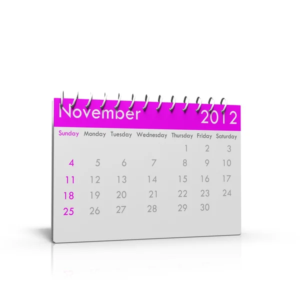 Monthly calendar for 2012 — Stock Photo, Image