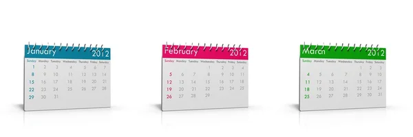 Månatliga kalender 2012 — Stockfoto