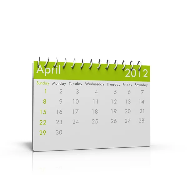 Calendario mensual para el año 2012 — Stockfoto