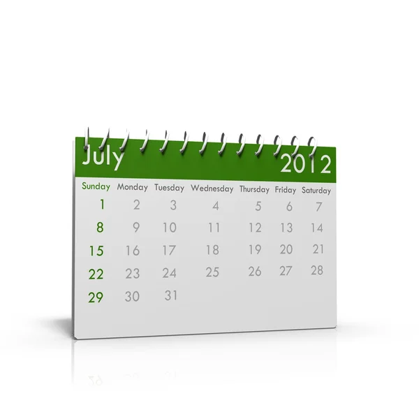 Calendario mensual para el año 2012 — Stockfoto