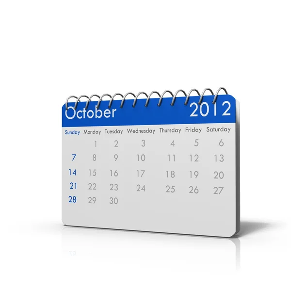 Månedlig kalender for 2012 - Stock-foto