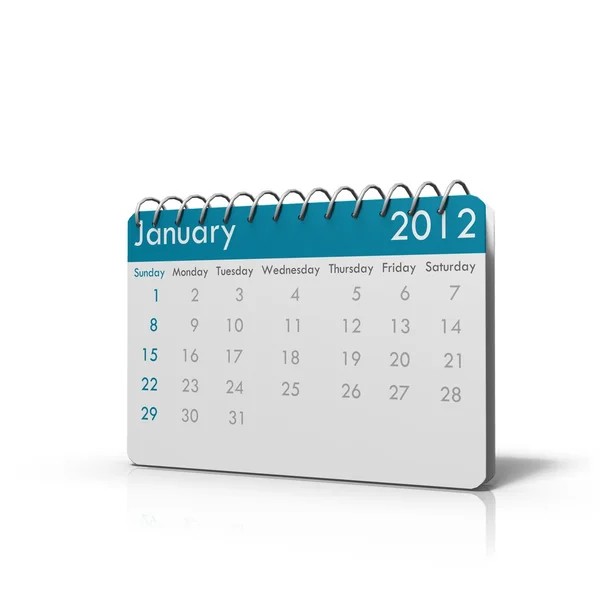 Monthly calendar for 2012 — Stock Photo, Image