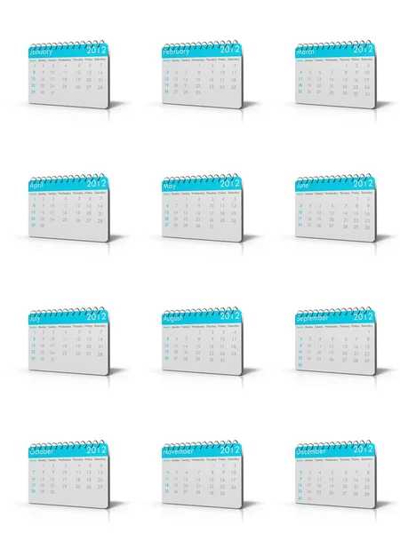 Calendario mensual de 2012 — Foto de Stock