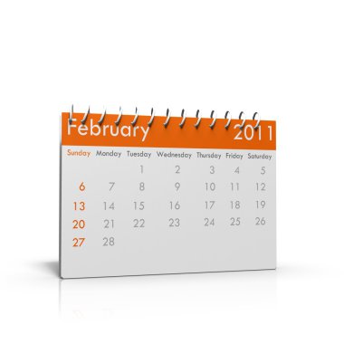 aylık takvim Şubat 2011