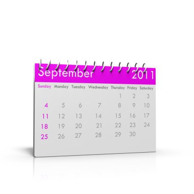 aylık takvim Eylül 2011