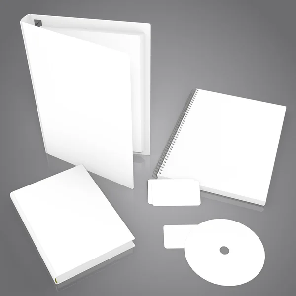 3d rendering of stationary on gray background — Stock Photo, Image