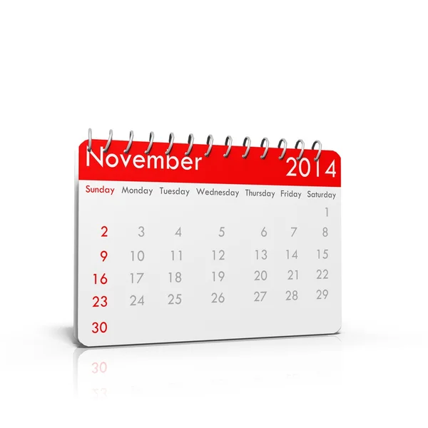 November 2014 calendar — Stock Photo, Image