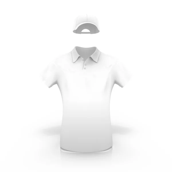 Белая футболка с кепкой — стоковое фото
