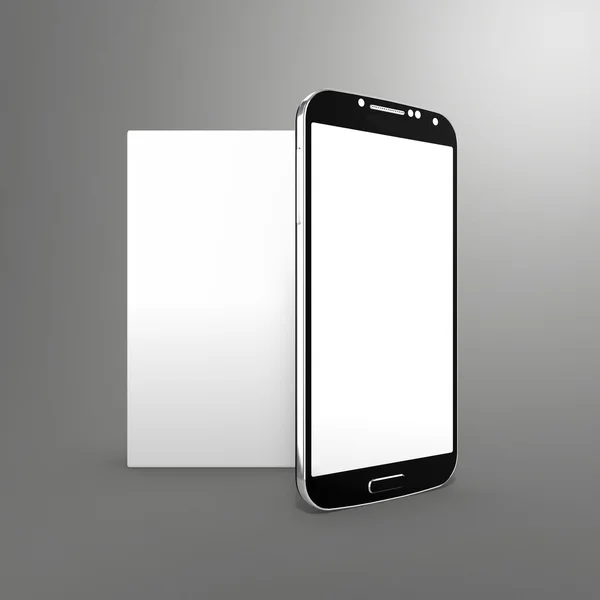 3d render of modern smartphone with package — Stock Photo, Image