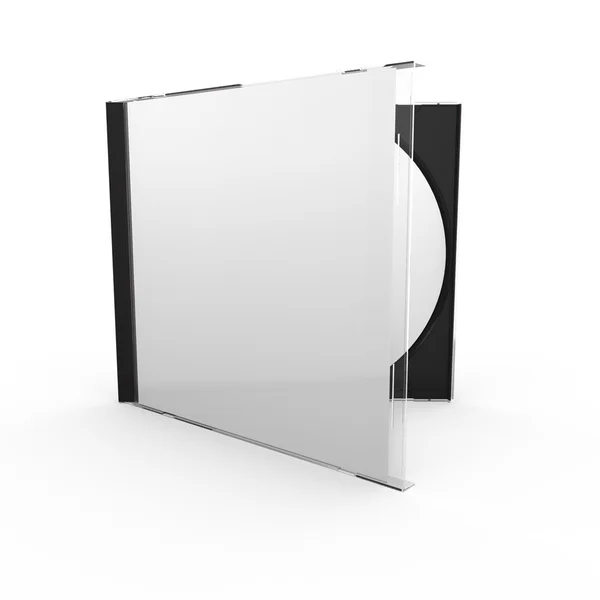 3D-weergave van een cd hoes met glasdeel en boekje — Stockfoto