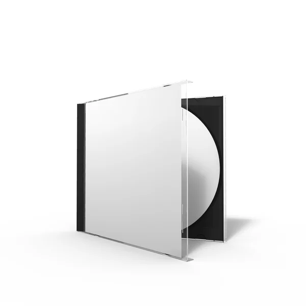 3d 渲染的玻璃盖面和小册子的光盘案 图库照片