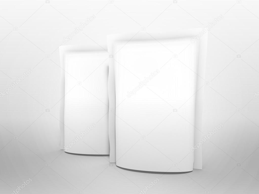 3d render of 2 doy packs with food for use as a template
