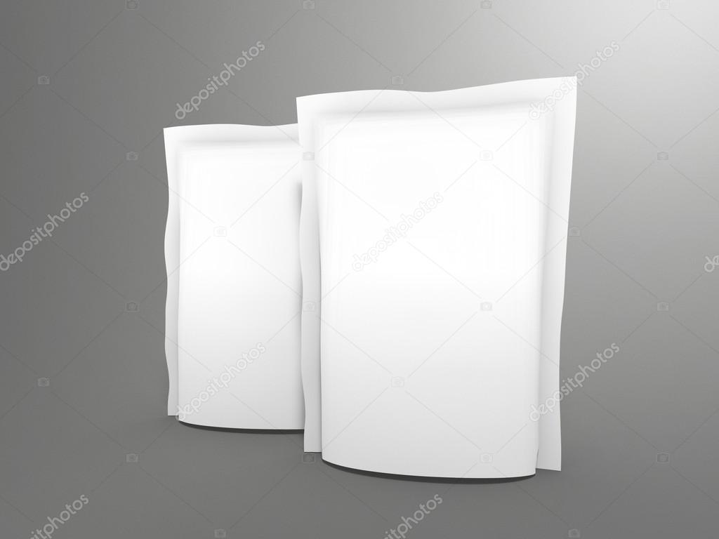 3d render of 2 doy packs with food for use as a template