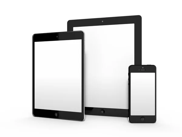 平板电脑 ipad 和 iphone 图库图片