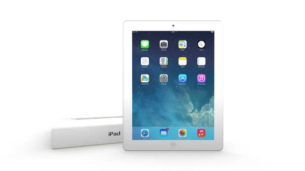 Apple iPad with package box. — Stock Photo, Image