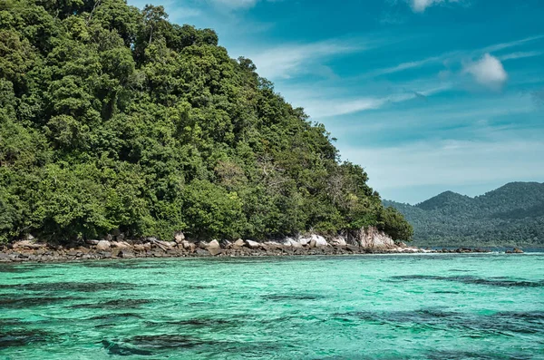 Vue Sur Paysage Marin Belle Mer Andaman Autour Île Magique — Photo