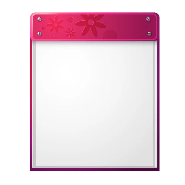 花模様のピンクのメモ帳 — ストックベクタ