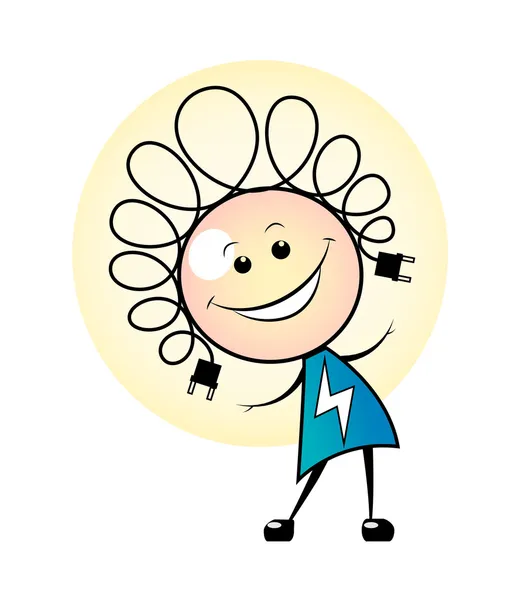 Elektrik doodle kız — Stok Vektör