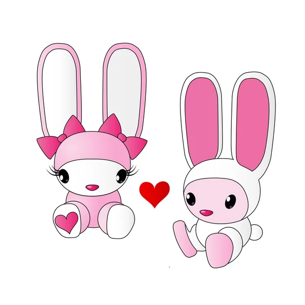 Cute rabbits — Stock Vector