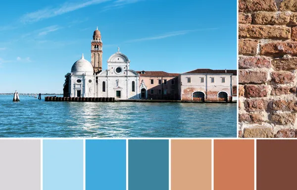 Colori Corrispondenti Tavolozza Dalla Chiesa San Michele Nella Laguna Veneziana — Foto Stock