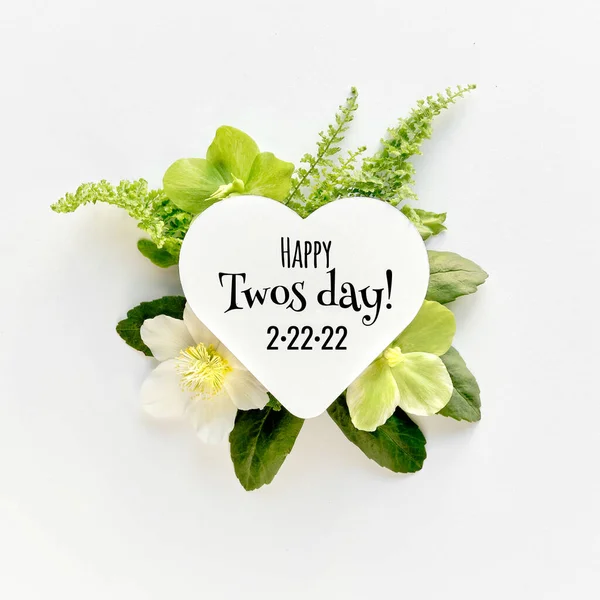 Happy Twos Day También Conocido Como Twosday Twos Day Verde — Foto de Stock