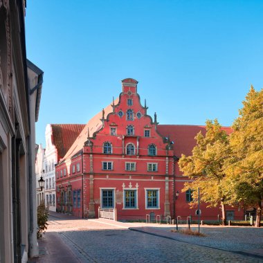 City History Museum of Wismar in Schabbell on a bright Autumn day with blue sky.