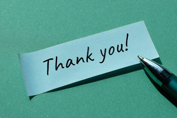 Message Thank You Written Sticky Paper Office Sticker Pen Simple Stock Picture