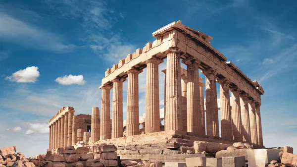 Tempio Del Partenone Nell Acropoli Atene Grecia Immagine Panoramica Una — Foto Stock