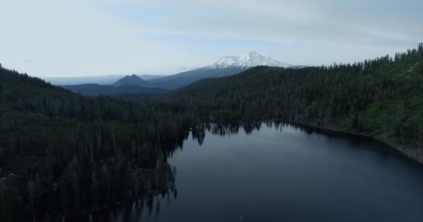 Вид на озеро Касл-Лейк с беспилотника, снимок горы Шаста, Национальный лес Шаста-Тринити, Калифорния, США — стоковое видео