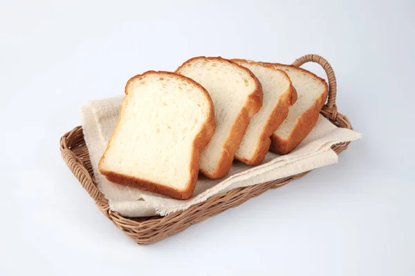 Sliced Bread Pain Mie Closeup Isolated White Background — Stock Photo, Image