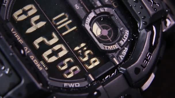 Lcd Display Tough Sports Watch Running Timer Stopwatch — Stock video