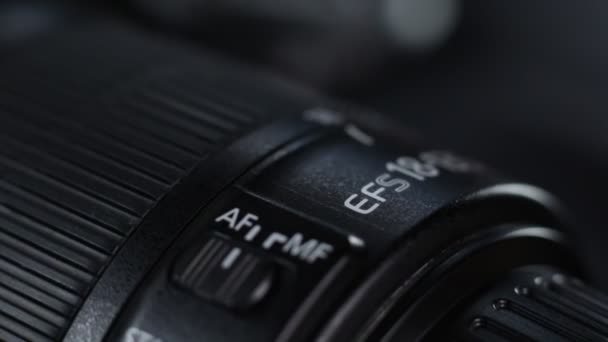 Close Digital Slr Camera Zoom Lens — Stock Video