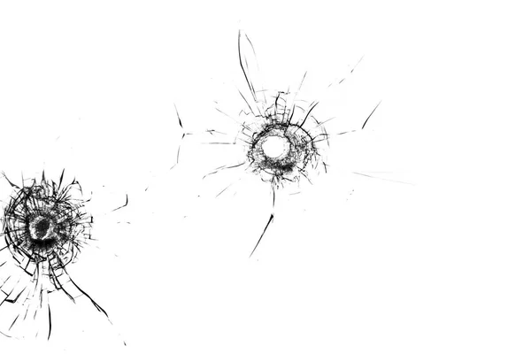 碎玻璃的质地 子弹孔 — 图库照片