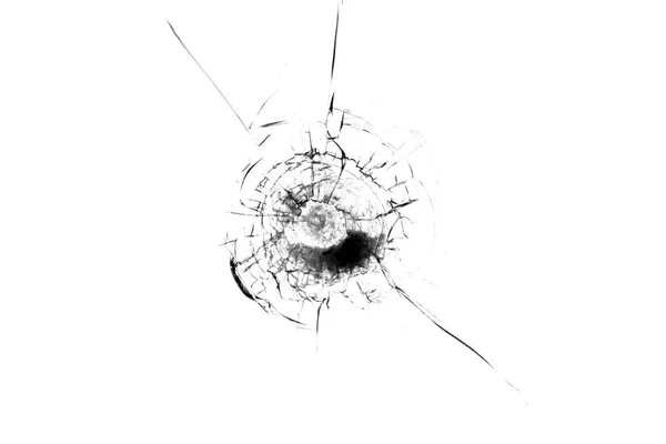 Texture Broken Glass Bullet Hole — Stock Photo, Image