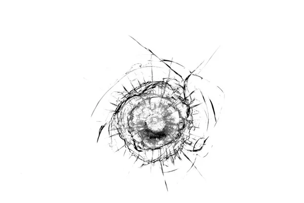 Texture Broken Glass Bullet Hole — Stock Photo, Image