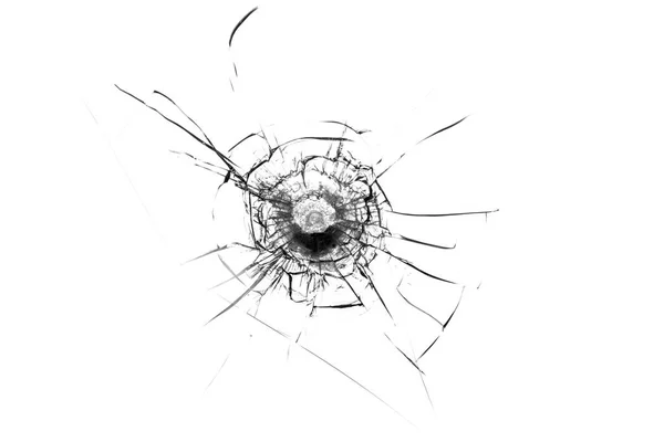 碎玻璃的质地 子弹孔 — 图库照片
