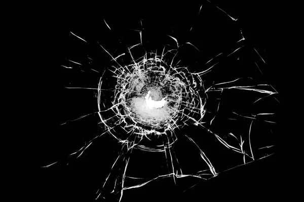 碎玻璃的结构 黑底球上的洞 — 图库照片