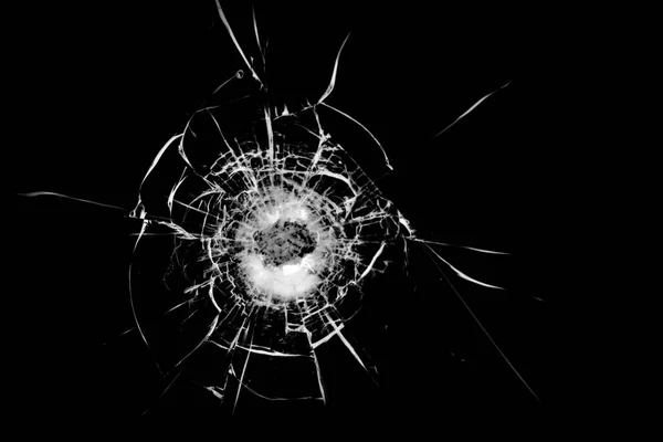 Texture Broken Glass Hole Ball Black Background Royalty Free Stock Images