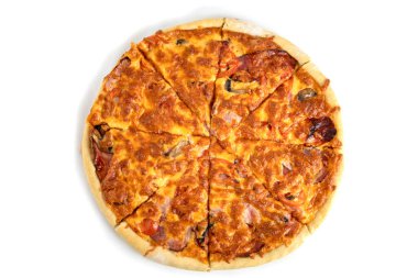 Peynirli pizza ve beyaz et.