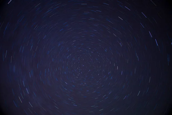Das Gesamte Zeitintervall Der Sternenspuren Nachthimmel — Stockfoto