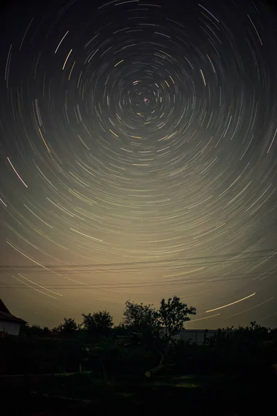 Star trails. Time interval of stars.