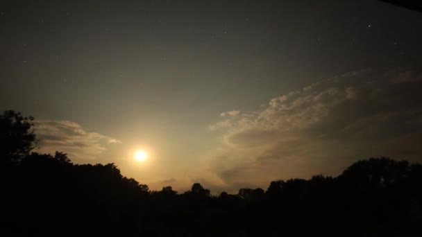 Time Lapse Video Moon Setting Stars — Stockvideo