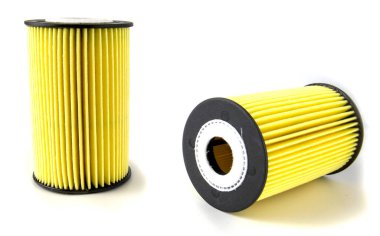 Car oil filter isolated on white.