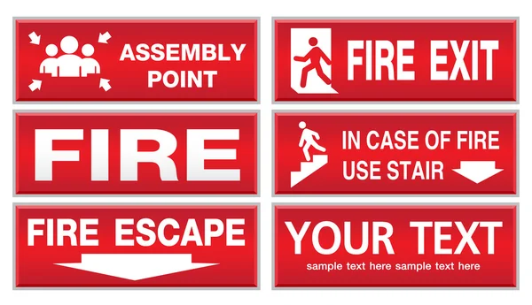 Fire Safety Signs — Stock Vector