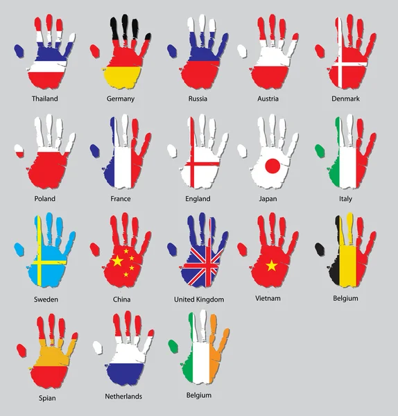 Hand vlaggen — Stockvector