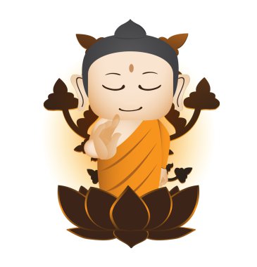 Buda karikatür vektör