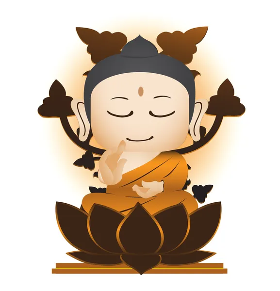 Vector de dibujos animados de Buddha — Vector de stock